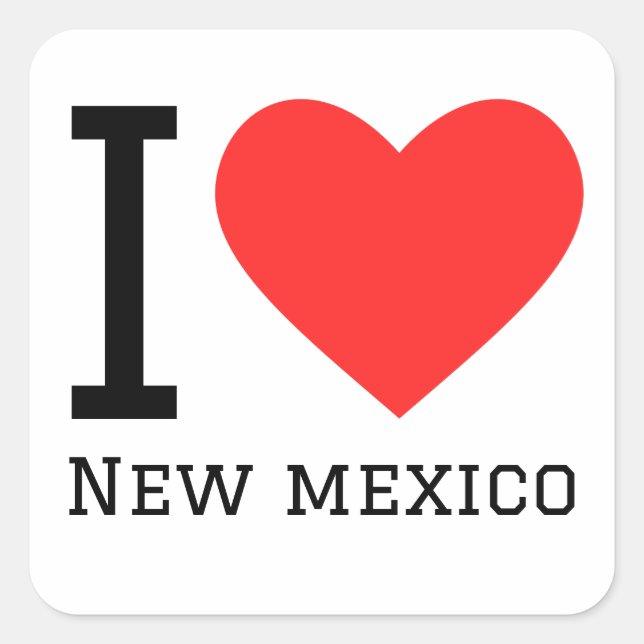 I Liebe New Mexico Quadratischer Aufkleber (Vorderseite)