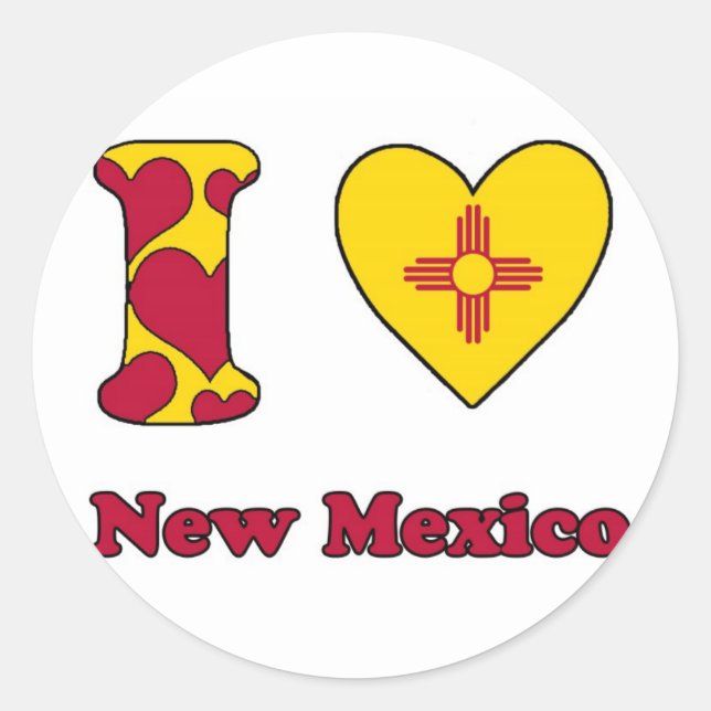 I Liebe New Mexico Runder Aufkleber (Vorderseite)
