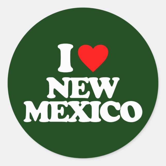 I LIEBE NEW MEXICO RUNDER AUFKLEBER (Vorderseite)