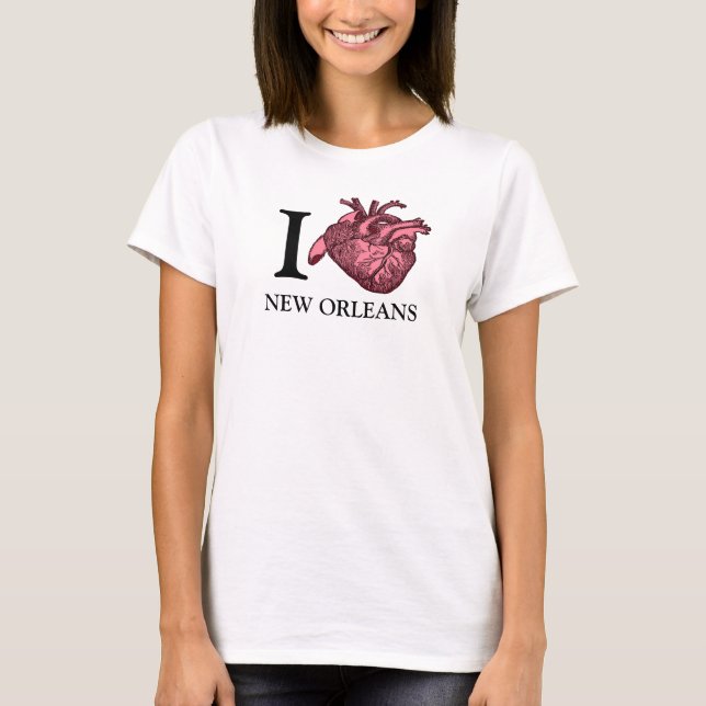 I Liebe New Orleans anatomisch richtige Herzschlag T-Shirt (Vorderseite)
