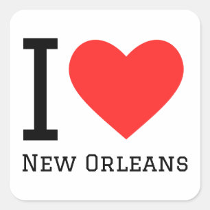 I Liebe New Orleans Quadratischer Aufkleber