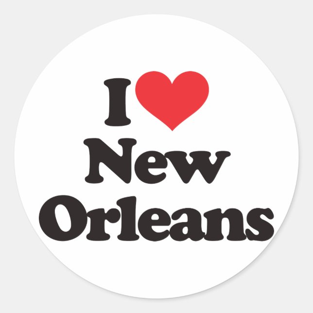 I Liebe New Orleans Runder Aufkleber (Vorderseite)
