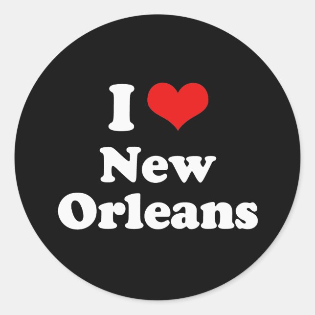 I Liebe New Orleans Tshirt White Tshirt Runder Aufkleber (Vorderseite)
