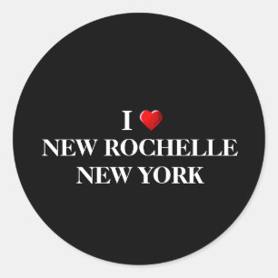 I LIEBE NEW ROCHELLE, NEW YORK RUNDER AUFKLEBER