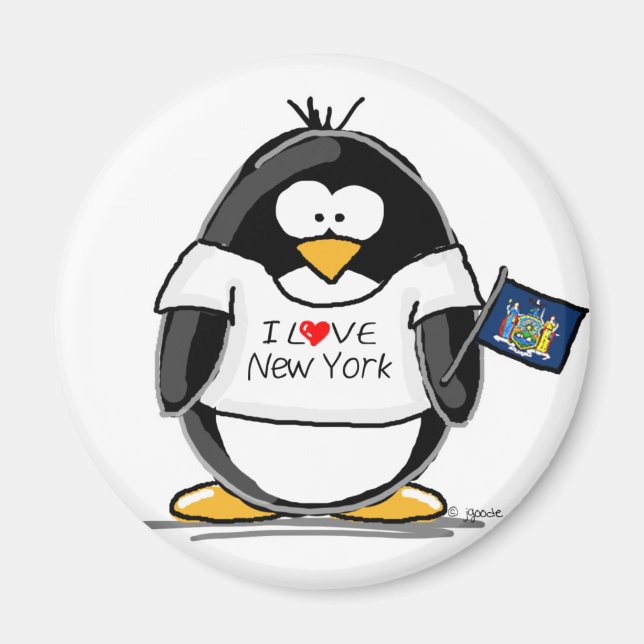 I Liebe New York Penguin Magnet (Vorne)