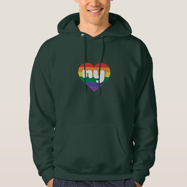 I Liebe New York Rainbow Heart Hoodie (Vorderseite)