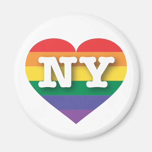 I Liebe New York Rainbow Heart Magnet (Vorne)