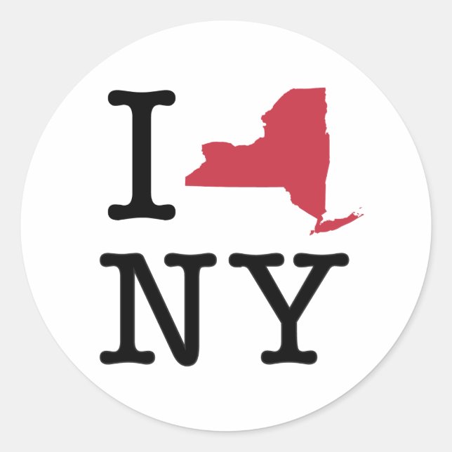 I Liebe New York Runder Aufkleber (Vorderseite)
