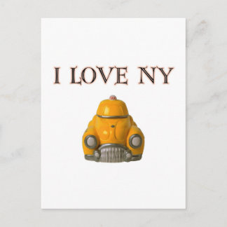 I Liebe New Yorker Gelber Karabiner Postkarte