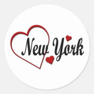 I Liebe New Yorker Herzen Runder Aufkleber