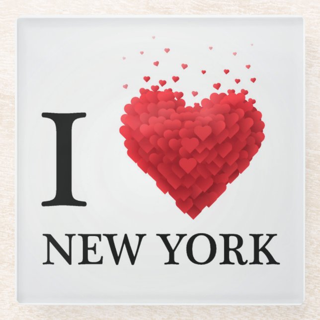 I Liebe-New- Yorkherzen Glasuntersetzer (Vorderseite)