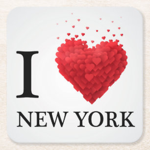 I Liebe-New- Yorkherzen Rechteckiger Pappuntersetzer
