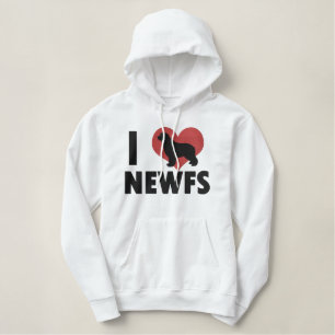 I Liebe-Newfs gesticktes mit Kapuze Sweatshirt