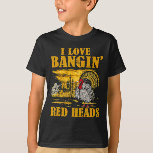 I Liebe Ngin' Rote Köpfe Funny Turkey Jagd T-Shirt