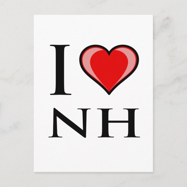 I Liebe NH - New Hampshire Postkarte (Vorderseite)