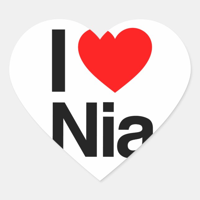 i Liebe Nia Herz-Aufkleber (Vorderseite)