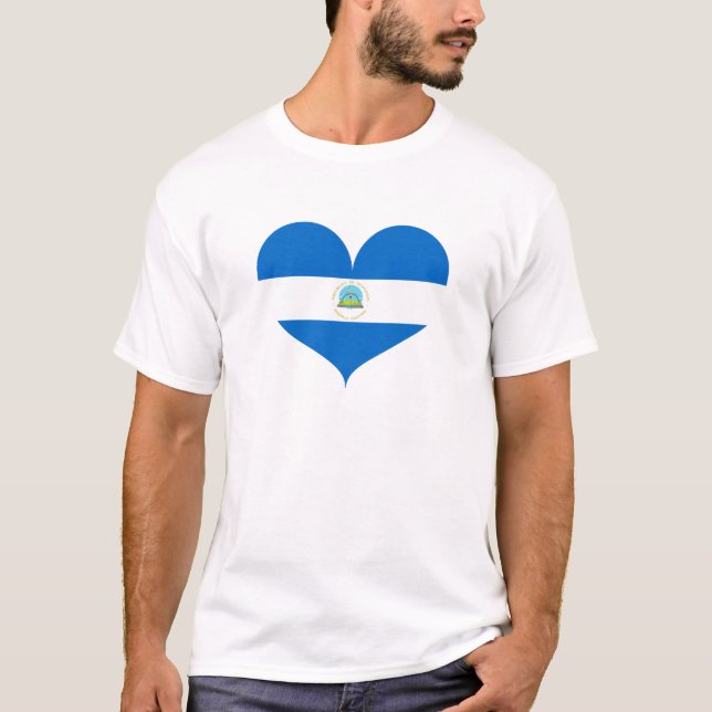 I Liebe Nicaragua Flag T-Shirt (Vorderseite)