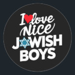 I Liebe Nice Judenjuden Juden Juden Hebrews Hanukk Runder Aufkleber<br><div class="desc">I Liebe Nizza Jüdische Jungen Juden Hebräer Israeliten Hanukkah</div>