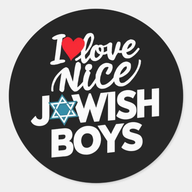 I Liebe Nice Judenjuden Juden Juden Hebrews Hanukk Runder Aufkleber (Vorderseite)