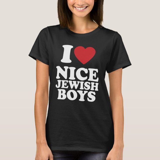 I Liebe Nice Jungs ich Herz Groovy Retro T-Shirt (Vorderseite)