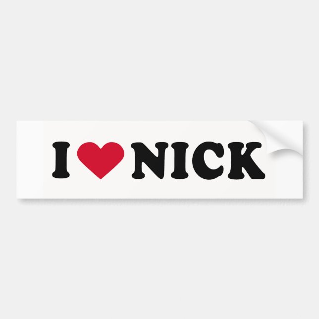 I LIEBE NICK AUTOAUFKLEBER (Vorne)