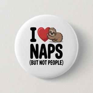 I Liebe Nickerchen Niedliche Schlägerherz Button