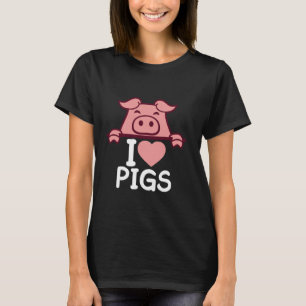 I Liebe Niedliche Schweine Herz Pigment Schweinebl T-Shirt