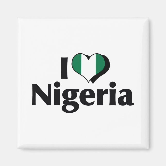 I Liebe Nigeria Flag Magnet (Vorne)