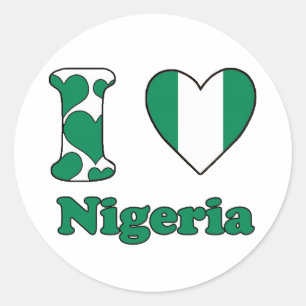 I Liebe Nigeria Magnet Runder Aufkleber