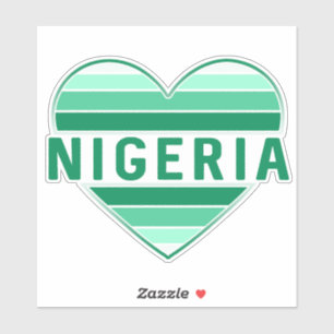 I Liebe Nigeria, nigerianisches Herz Aufkleber