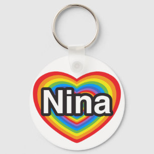 I Liebe Nina. Liebe I Sie Nina. Herz Schlüsselanhänger