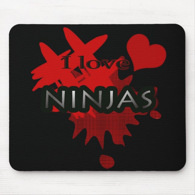 I Liebe Ninjas Mouse Pad Mousepad (Vorne)