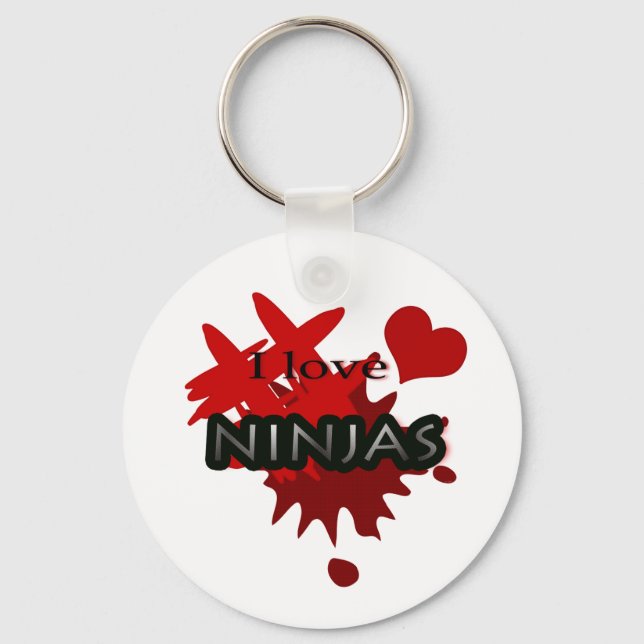 I Liebe Ninjas Schlüsselanhänger (Vorderseite)