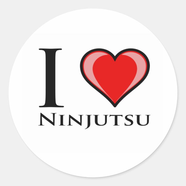 I Liebe Ninjutsu Runder Aufkleber (Vorderseite)