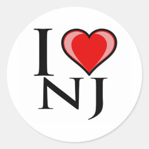 I Liebe NJ - New Jersey Runder Aufkleber