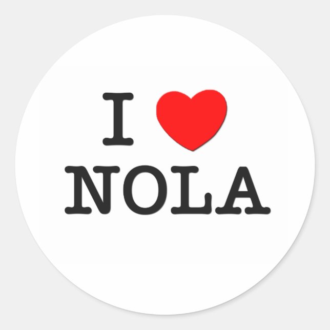 I Liebe Nola Runder Aufkleber (Vorderseite)