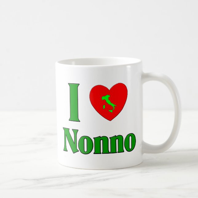 I Liebe Nonno (italienischer Großvater) Kaffeetasse (Rechts)