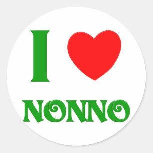 I Liebe Nonno (italienischer Großvater) Runder Aufkleber