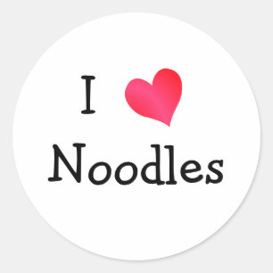 I Liebe Noodles Runder Aufkleber