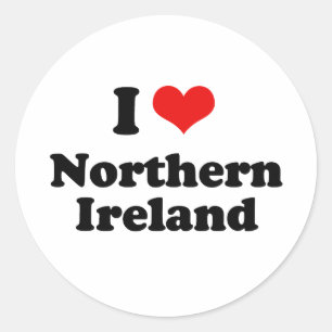 I Liebe-Nordirland-T-Shirt Runder Aufkleber