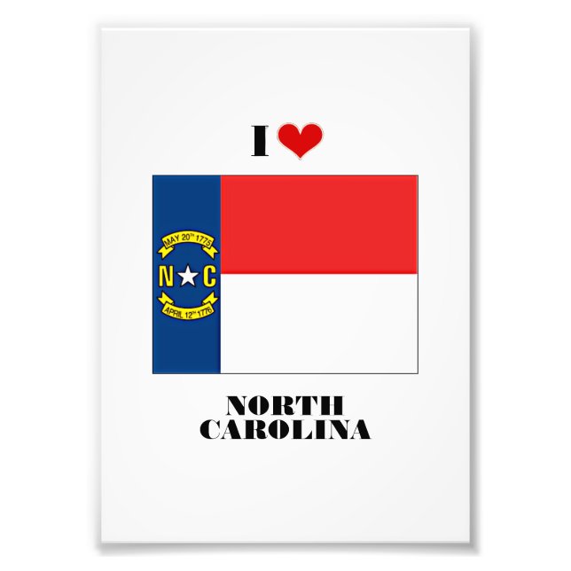 I Liebe North Carolina Fotodruck (Vorne)