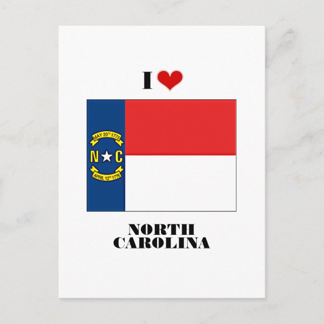 I Liebe North Carolina Postkarte (Vorderseite)