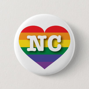 I Liebe North Carolina Rainbow Heart Button