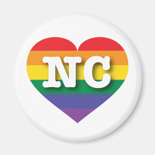 I Liebe North Carolina Rainbow Heart Magnet