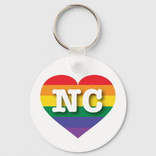 I Liebe North Carolina Rainbow Heart Schlüsselanhänger