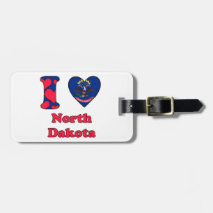 I Liebe North Dakota Gepäckanhänger