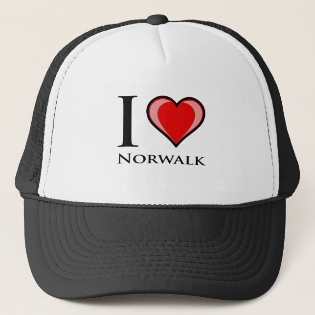 I Liebe Norwalk Truckerkappe (Vorderseite)