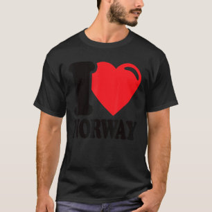 I Liebe Norwegen Heimat norwegische Flagge Norwege T-Shirt