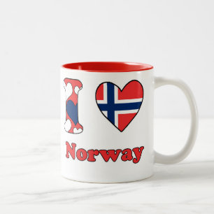 I Liebe Norwegen Zweifarbige Tasse