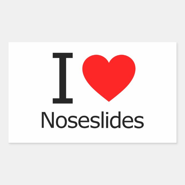 I Liebe Noseslides Rechteckiger Aufkleber (Vorderseite)